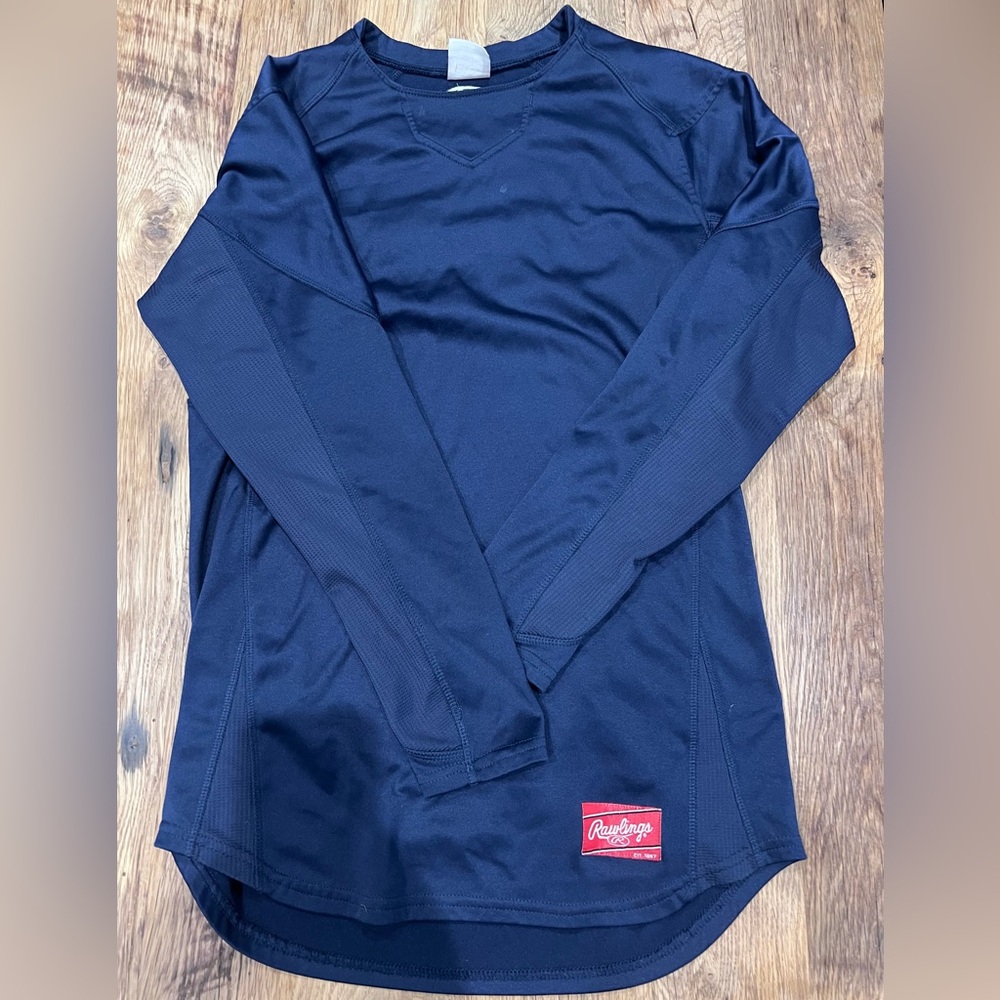 Rawlings Navy Blue Long Sleeve Shirt with Red Logo